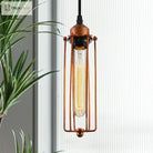 Zoe Vintage Industrial Pendant Light With Dark Rust Finish