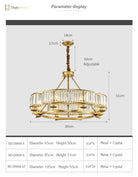 Zoe’s K9 Crystal Modern Glass Chandelier - Copper Luxury Hanging Lamp Chandelier