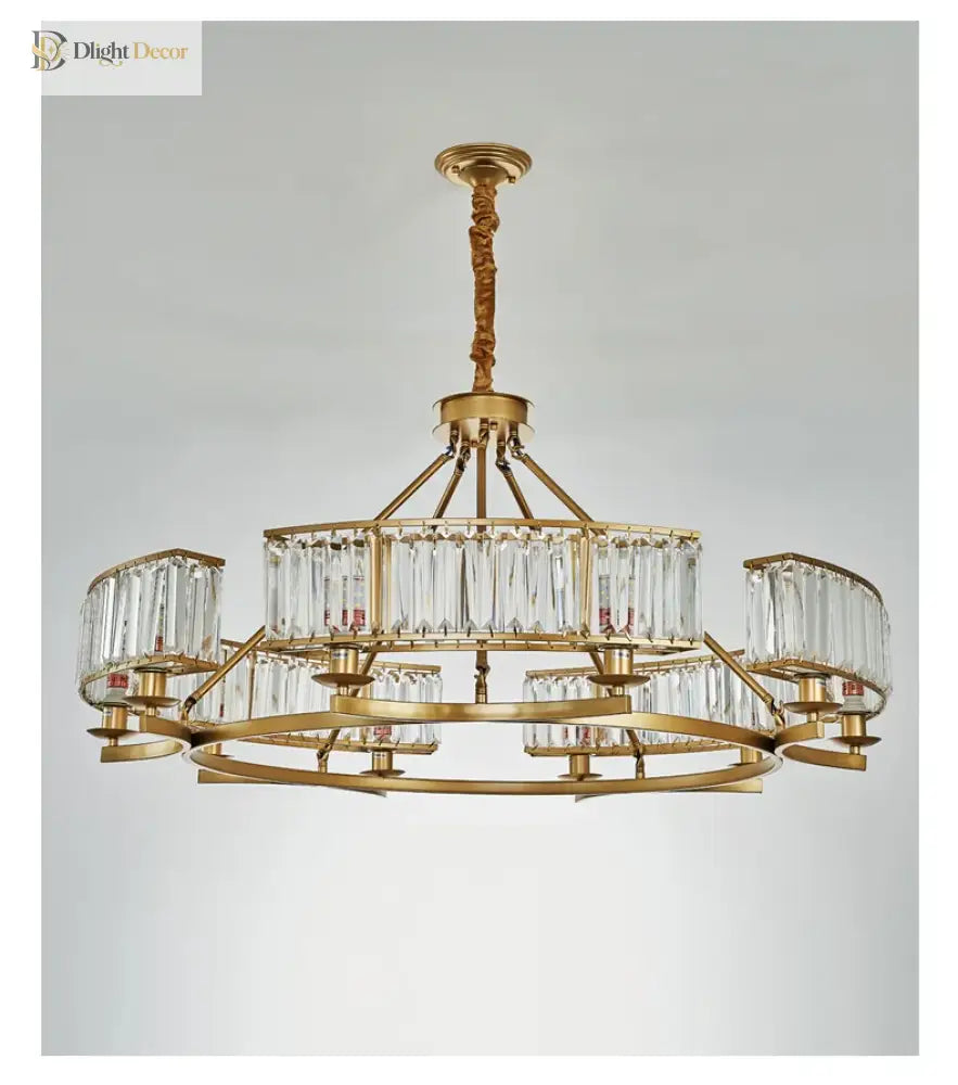 Zoe’s K9 Crystal Modern Glass Chandelier - Copper Luxury Hanging Lamp Chandelier