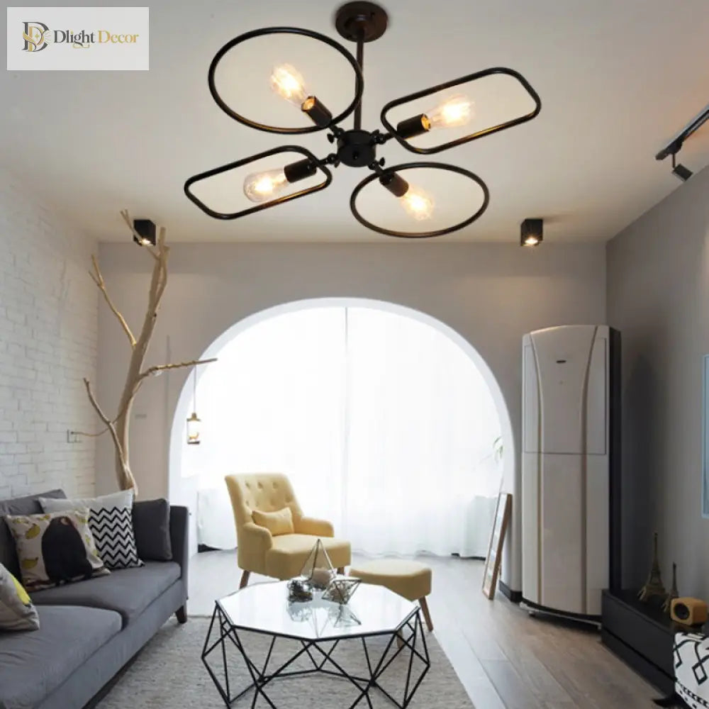 Zoey Modern Illumination: 4 - Light Black Ceiling Lamp
